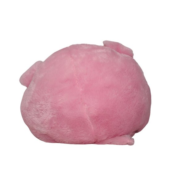 Circus Circus Prize 22"× 22" Round Pink Pig Purple Eyes Plush Stuffed Toy - Picture 3 of 4